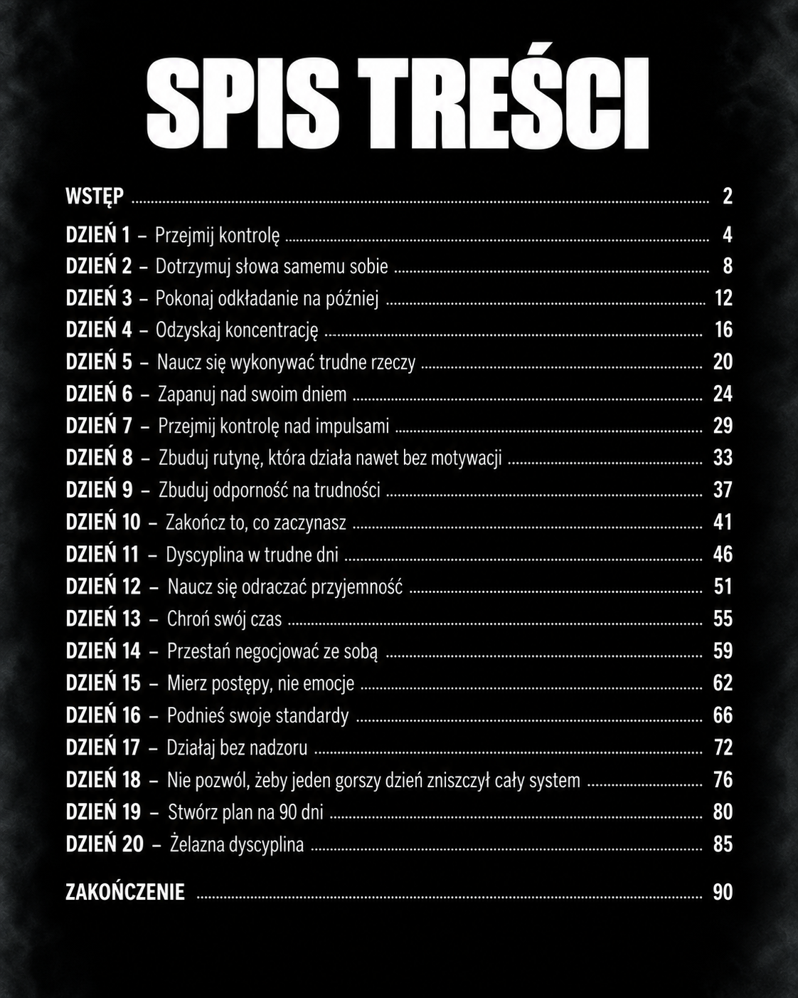 ŻELAZNA DYSCYPLINA - praktyczny 20 dniowy program