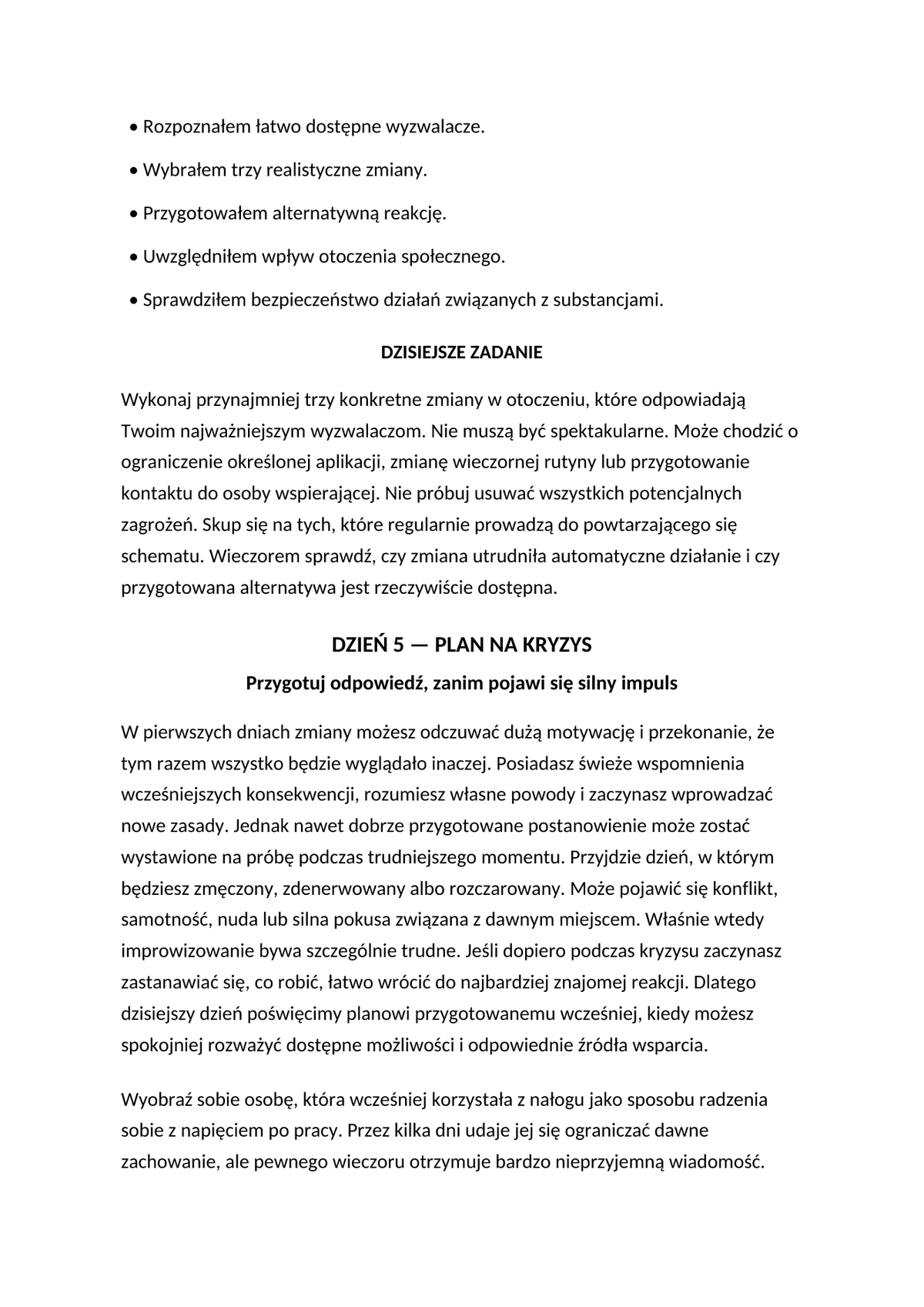 POKONAJ NAŁÓG - program pomocy przez pierwsze 20 dni