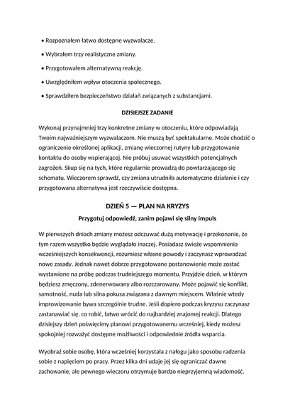 POKONAJ NAŁÓG - program pomocy przez pierwsze 20 dni