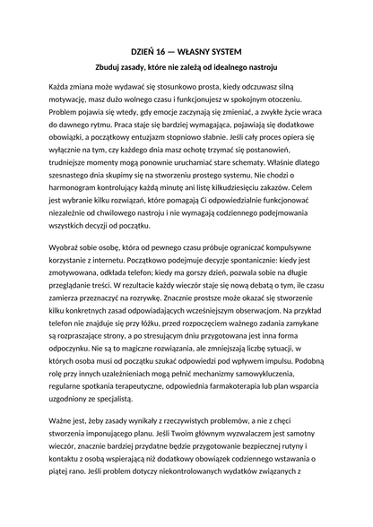 POKONAJ NAŁÓG - program pomocy przez pierwsze 20 dni