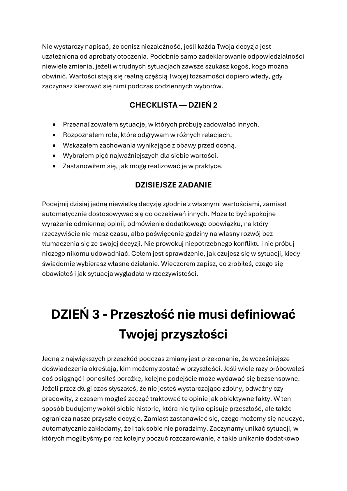 ZABIJ STARE JA - program zmiany nastawienia w 20 dni